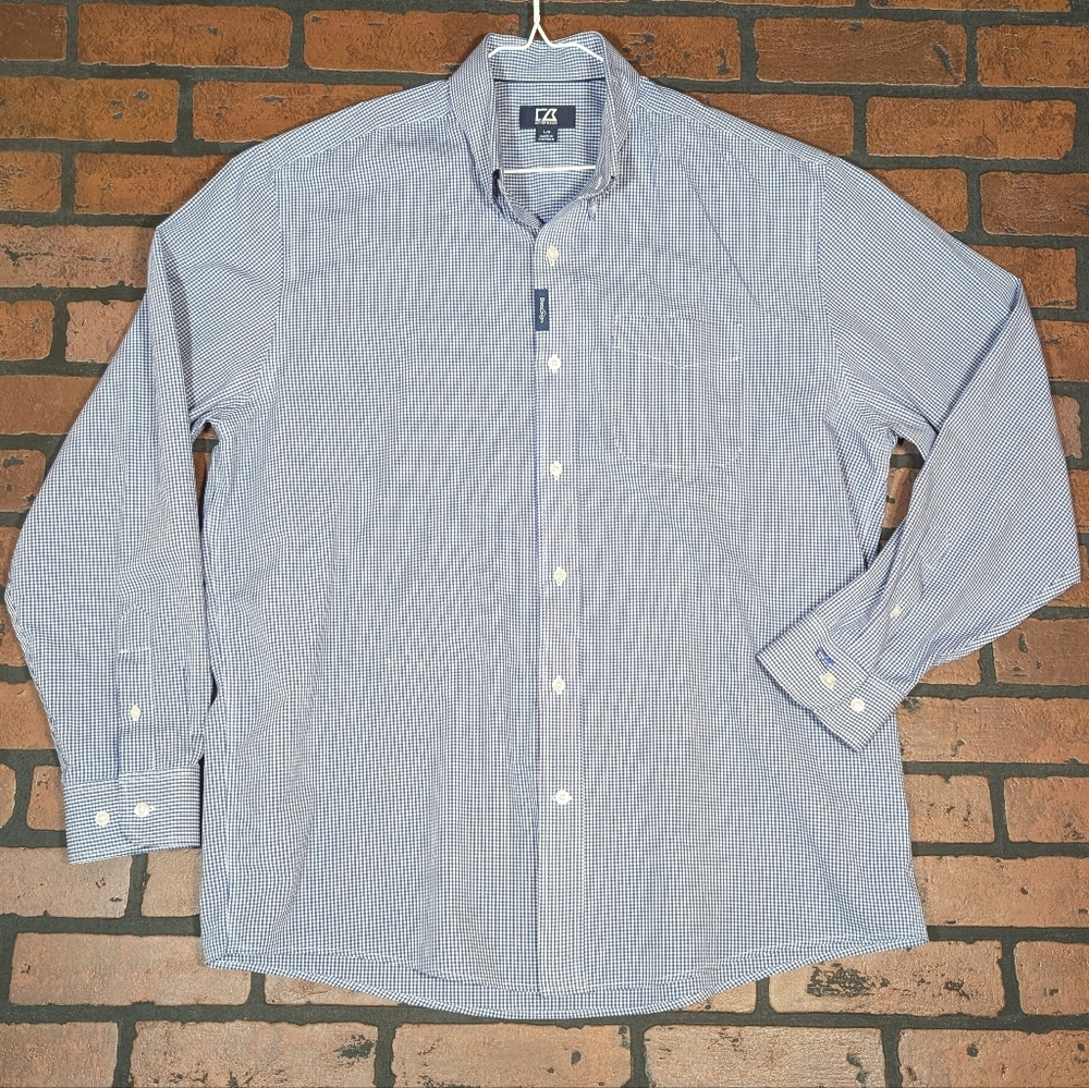 Subliminal Salesman - Cutter & Buck Men's L‎ Gingham Business Button-Down